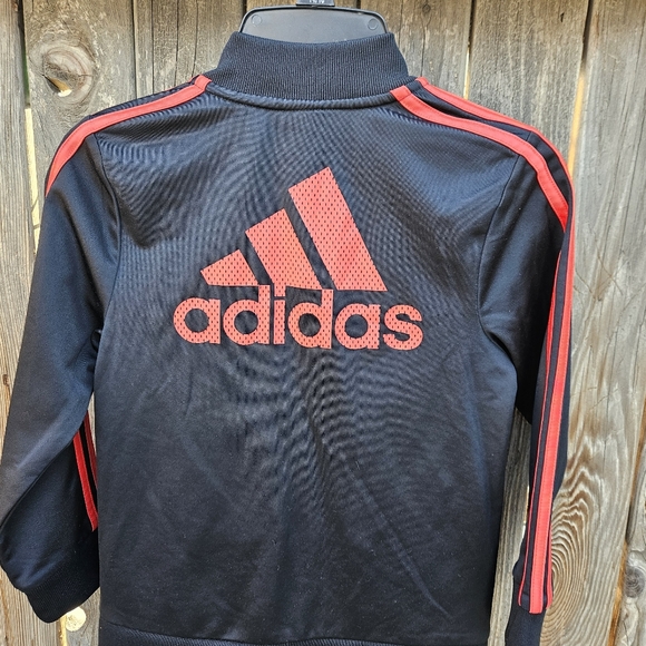 Adidas Black Jacket with Red Stripes Kids - Picture 14 of 15
